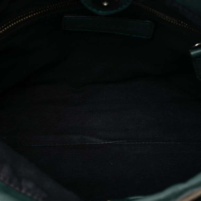Burberry House Check Canvas and Calfskin Little Crush Crossbody Green Leather Very good condition - Model View