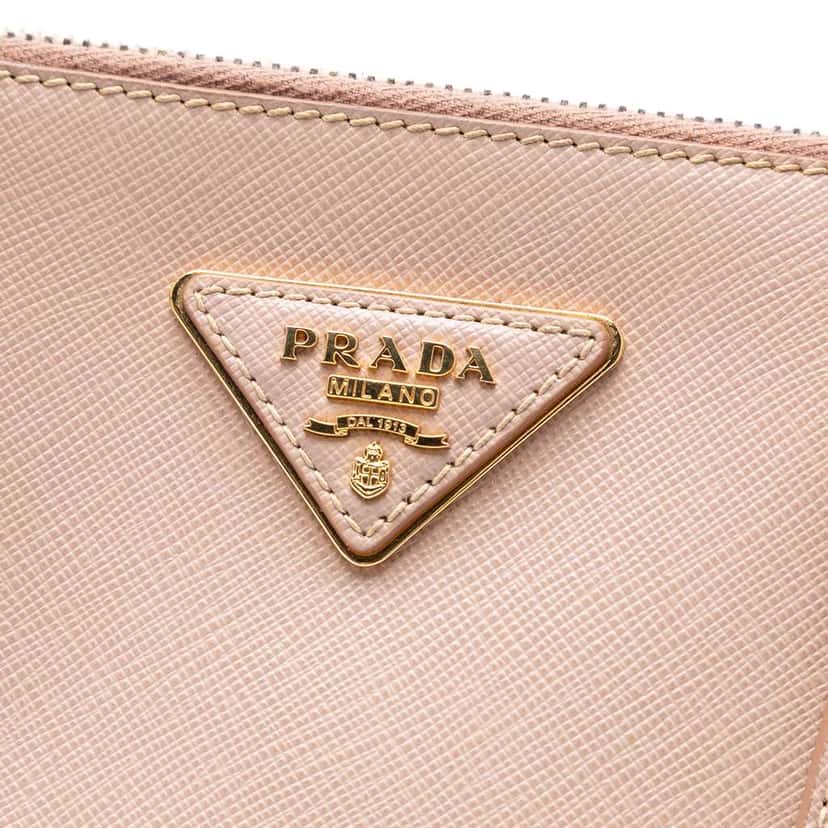 Prada Large Saffiano Lux Galleria Double Zip Tote Pink Leather Good condition - Box View