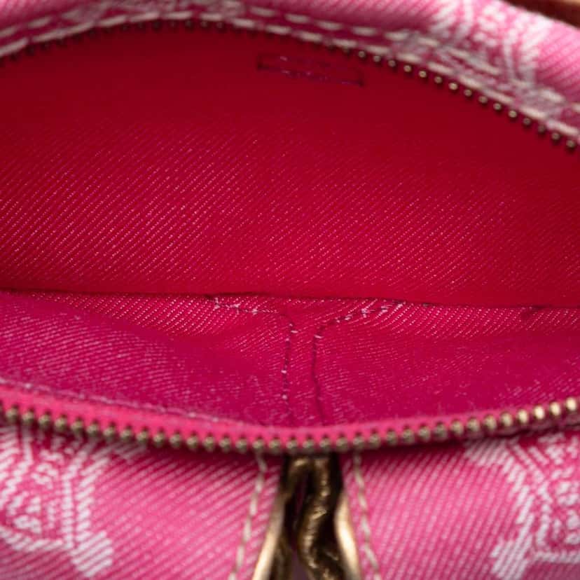 Celine Macadam Denim Double Pocket Belt Bag Pink Denim Very good condition - Model View