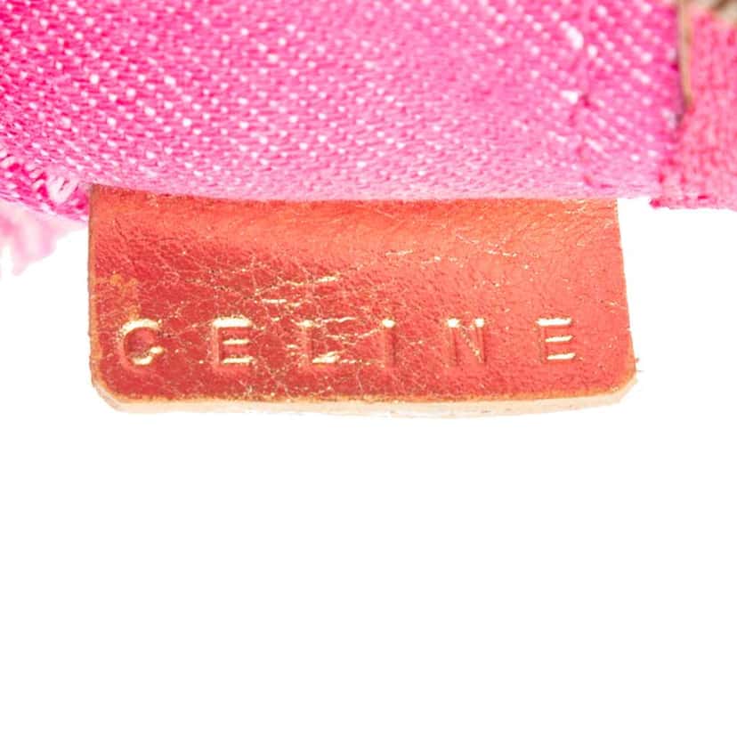 Celine Macadam Denim Double Pocket Belt Bag Pink Denim Very good condition - Box View