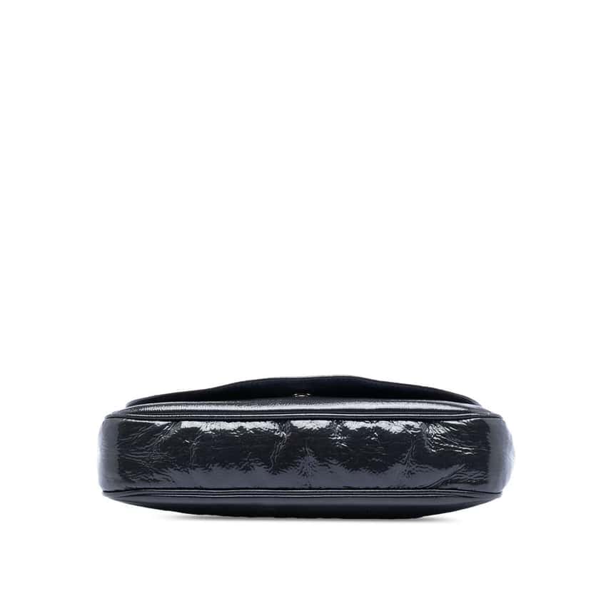 Gucci Medium Patent Soho Chain Flap Crossbody Blue Leather Very good condition - Inside View