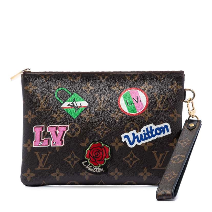 Louis Vuitton Monogram Patches City Pouch Brown Good condition - Front View