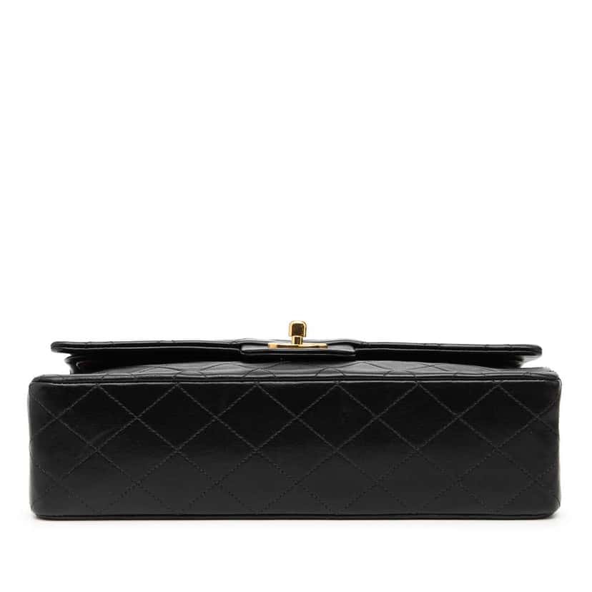 Chanel Medium Classic Lambskin Double Flap Black Leather Good condition - Inside View