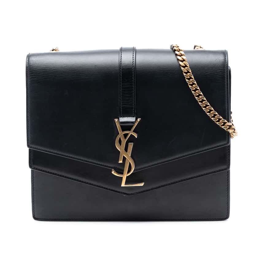 Saint Laurent Medium Leather Monogram Sulpice Crossbody Black Leather Very good condition - Front View
