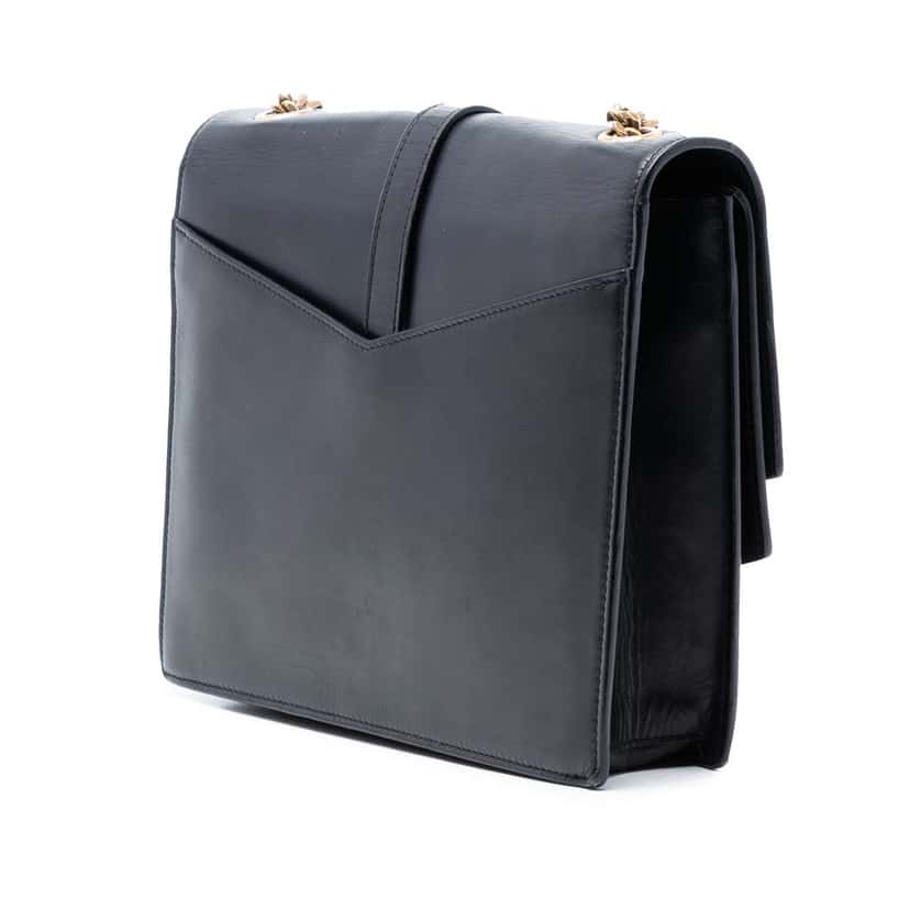 Saint Laurent Medium Leather Monogram Sulpice Crossbody Black Leather Very good condition - Back View