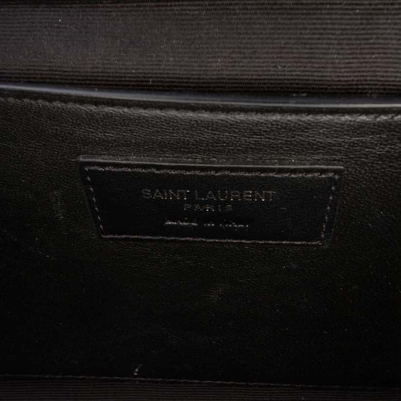 Saint Laurent Medium Grain De Poudre Triquilt Monogram Envelope Bag Black Leather Good condition - Box View