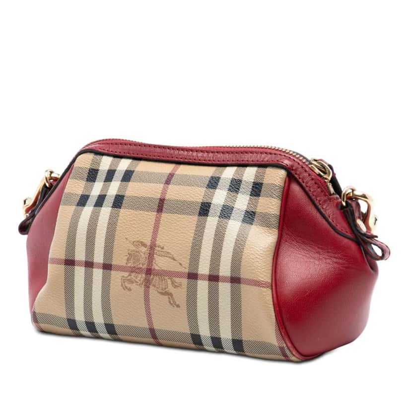 Burberry Mini Haymarket Check Coated Canvas Blaze Crossbody Brown Canvas Good condition - Back View