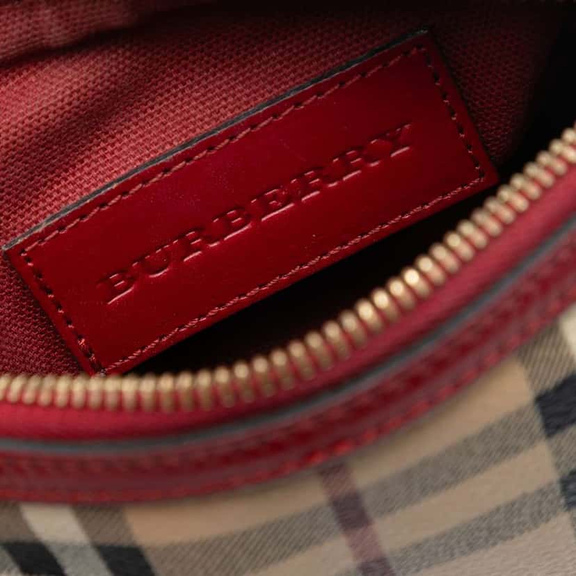 Burberry Mini Haymarket Check Coated Canvas Blaze Crossbody Brown Canvas Good condition - Box View