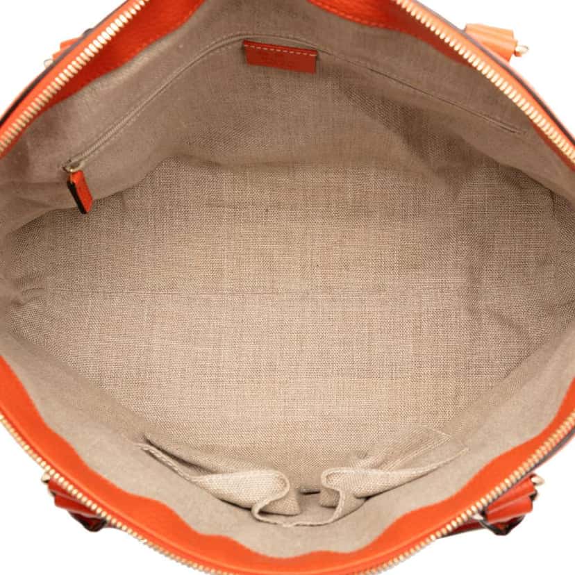 Gucci Medium Leather GG Charm Dome Satchel Orange Leather Very good condition - Model View
