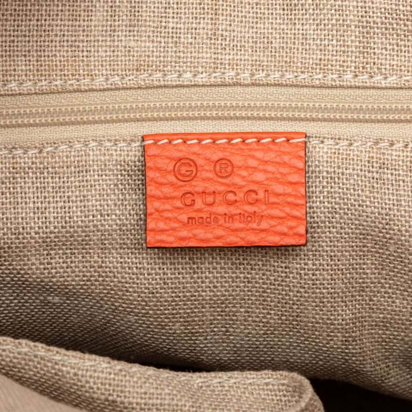 Gucci Medium Leather GG Charm Dome Satchel Orange Leather Very good condition - Box View