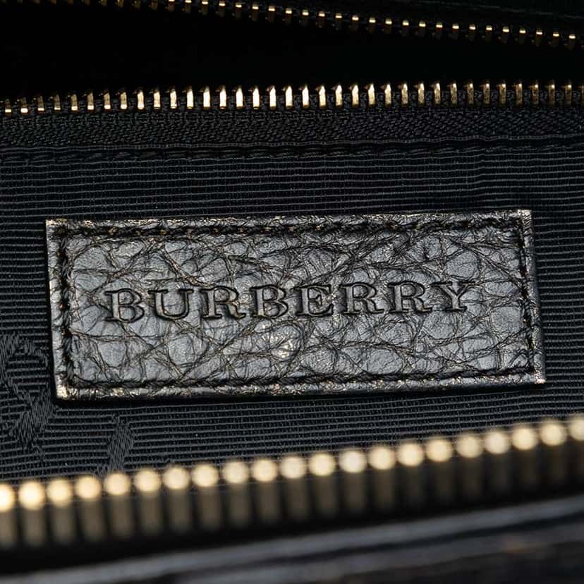 Burberry Small Ombre Metallic Grained Calfskin Orchard Bowling Bag Gold Leather Very good condition - Box View