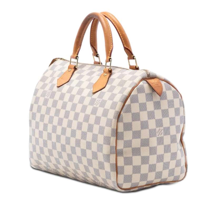 Louis Vuitton Damier Azur Speedy 30 White Good condition - Back View