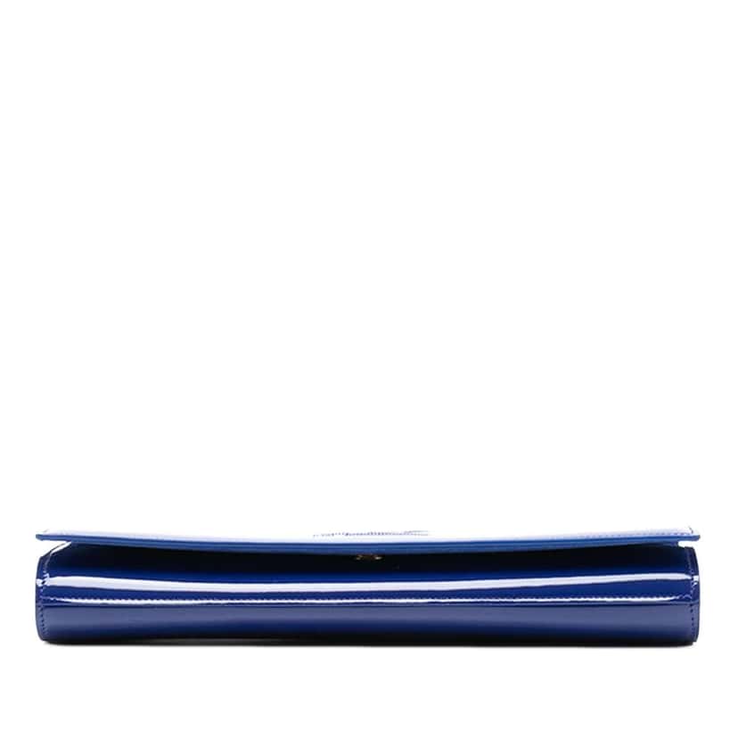 Saint Laurent Patent Belle Du Jour Clutch Blue Leather Very good condition - Inside View