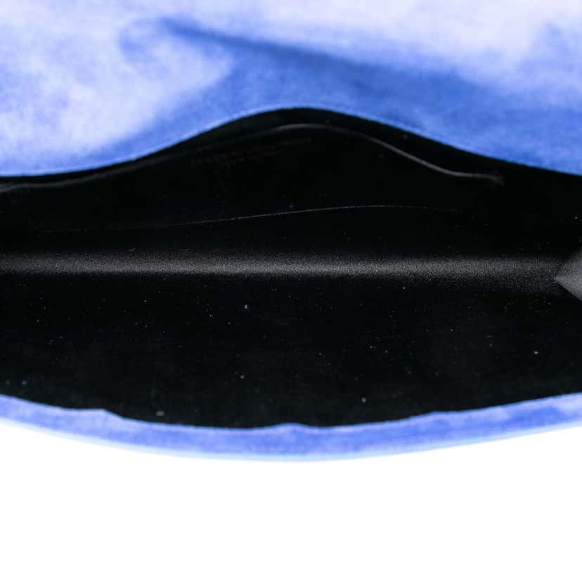 Saint Laurent Patent Belle Du Jour Clutch Blue Leather Very good condition - Model View