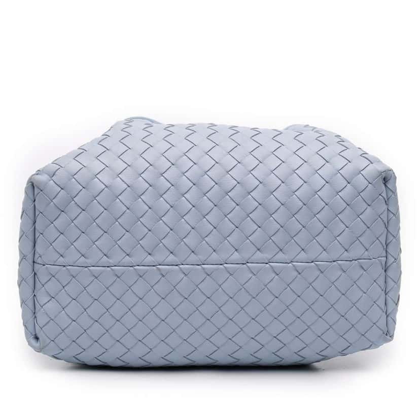 Bottega Veneta Small Calfskin Intrecciato Pinacoteca Tote Blue Leather Very good condition - Inside View