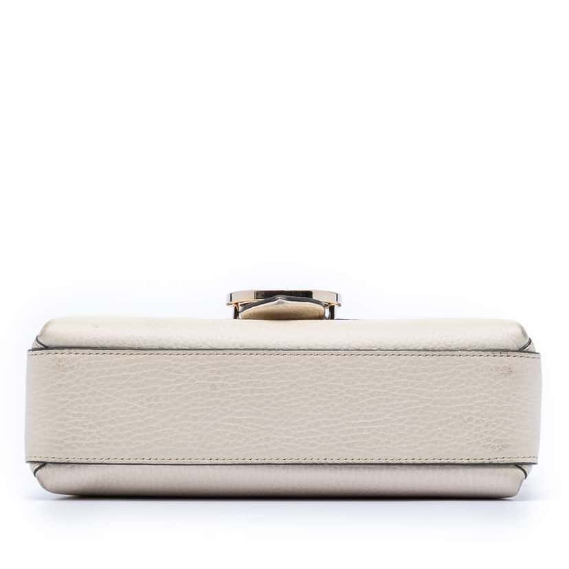 Gucci Small Dollar Calfskin Interlocking G Crossbody White Leather Very good condition - Inside View