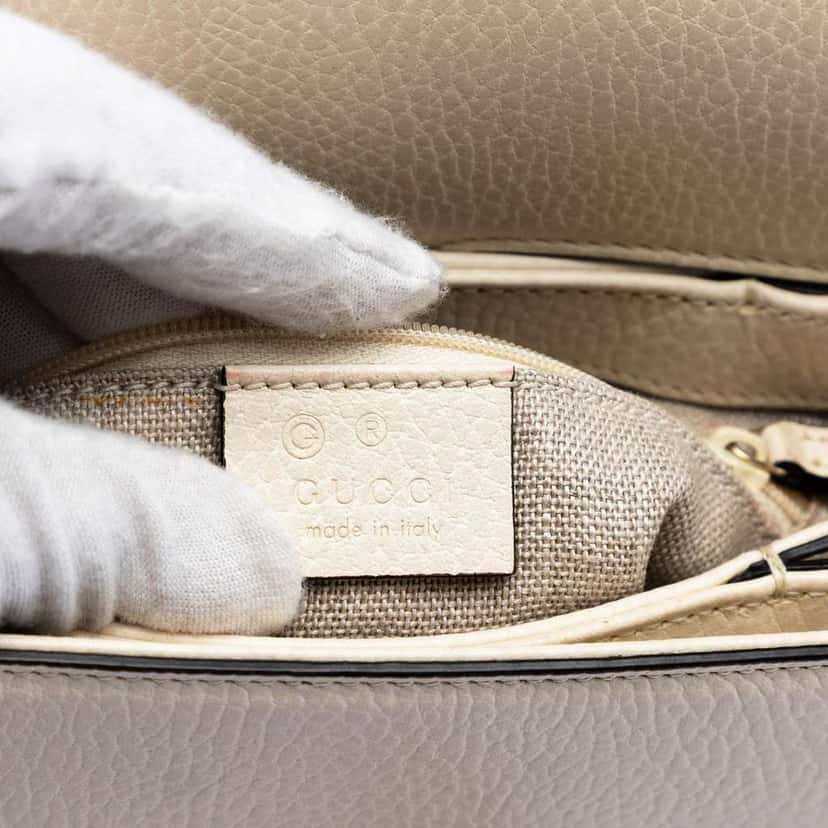 Gucci Small Dollar Calfskin Interlocking G Crossbody White Leather Very good condition - Box View
