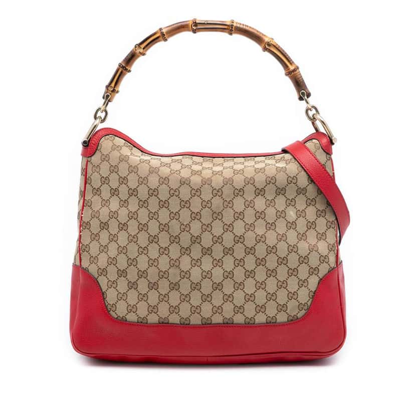 Gucci GG Canvas Bamboo Diana Satchel Brown Canvas Very good condition - Front View