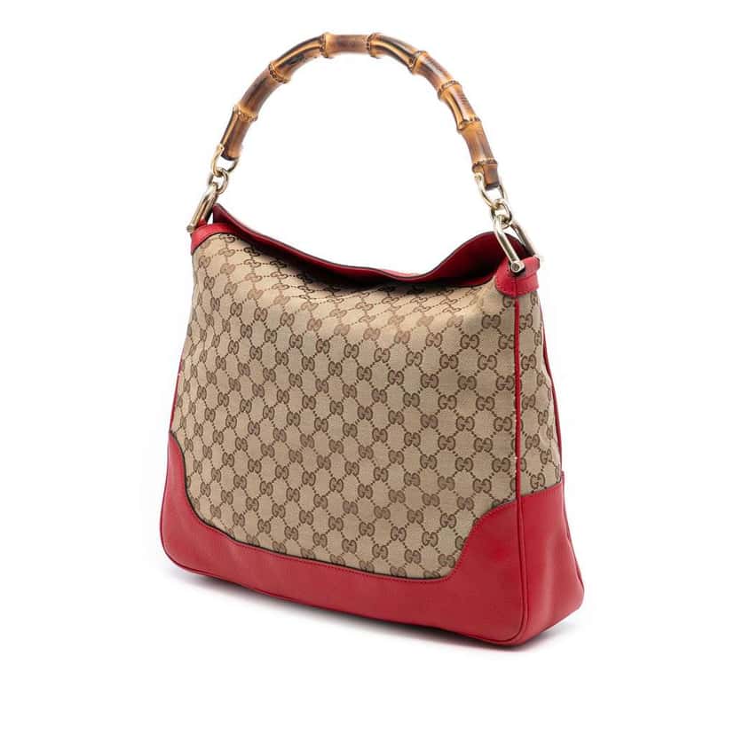 Gucci GG Canvas Bamboo Diana Satchel Brown Canvas Very good condition - Back View