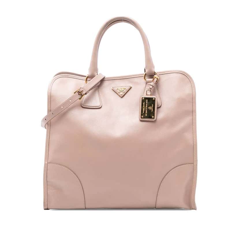 Prada Saffiano Lux Shopping Tote Pink Leather Very good condition - Front View