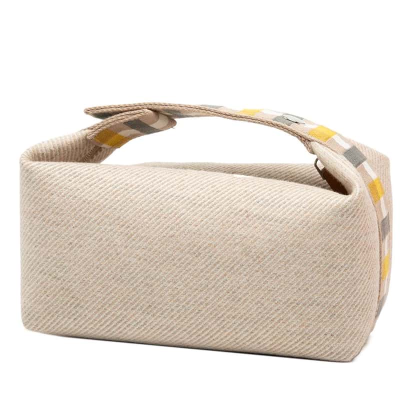 Hermès Small Wool Bride A Brac Au Carre Case Brown Wool Very good condition - Back View