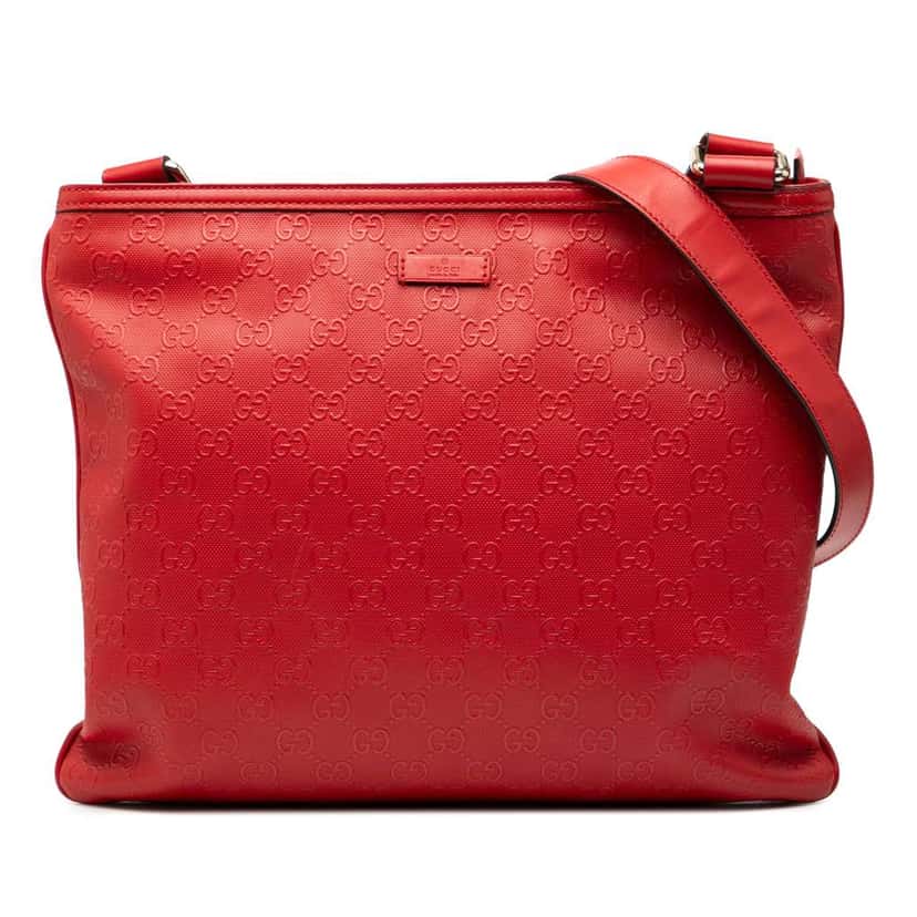 Gucci Guccissima Crossbody Red Leather Very good condition - Front View