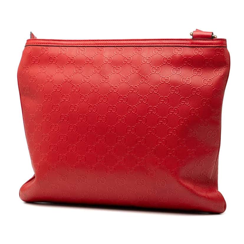 Gucci Guccissima Crossbody Red Leather Very good condition - Back View