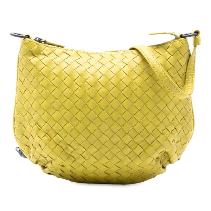Bottega Veneta Nappa Intrecciato Crossbody Yellow Leather Very good condition - Front View