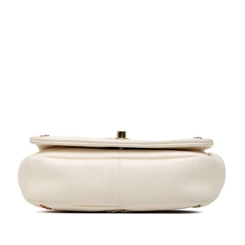 Chanel Small Lambskin Entwined Chain Flap White Leather Good condition - Inside View