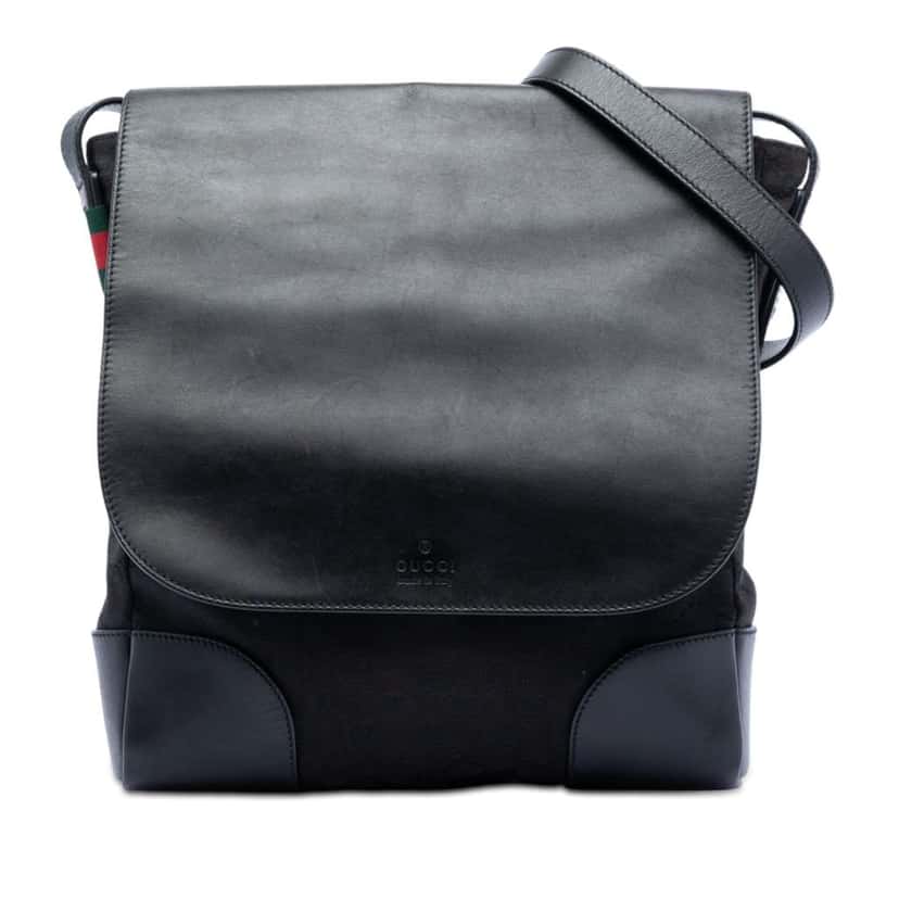 Gucci GG Canvas and Leather Crossbody Black Canvas Very good condition - Front View