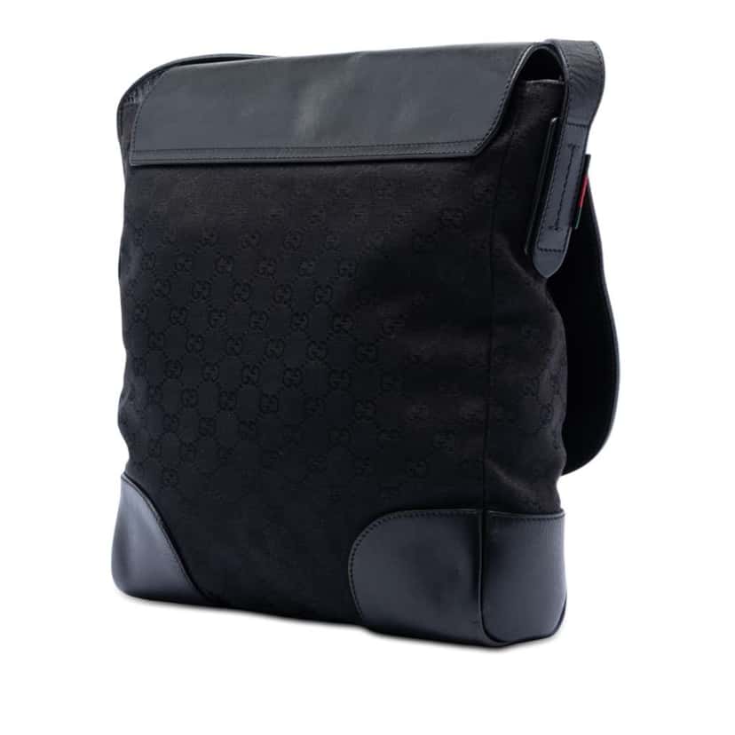Gucci GG Canvas and Leather Crossbody Black Canvas Very good condition - Back View