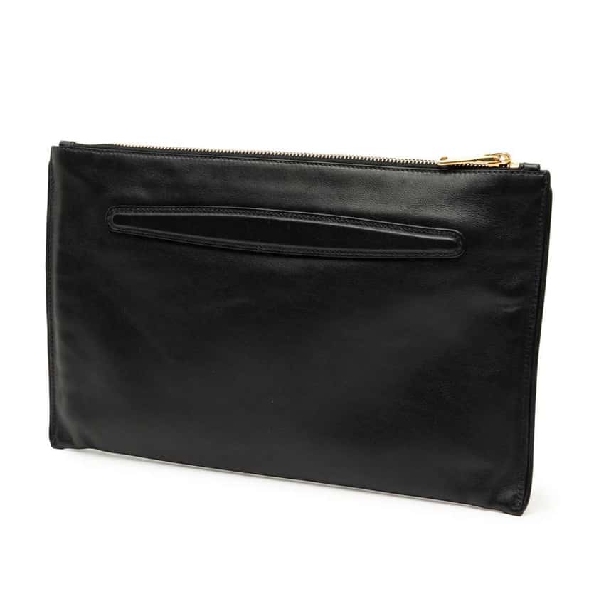 Miu Miu Studded Leather Zip Clutch Black Leather Very good condition - Back View