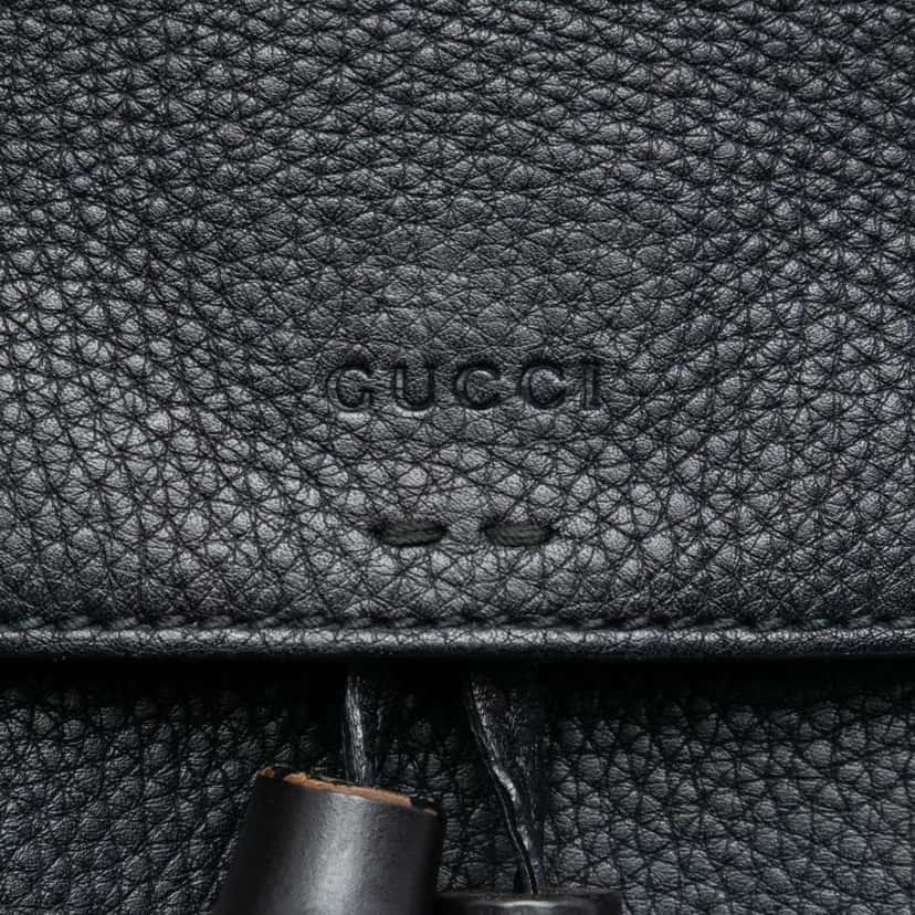 Gucci Medium Leather Bamboo Daily Crossbody Black Leather Very good condition - Box View