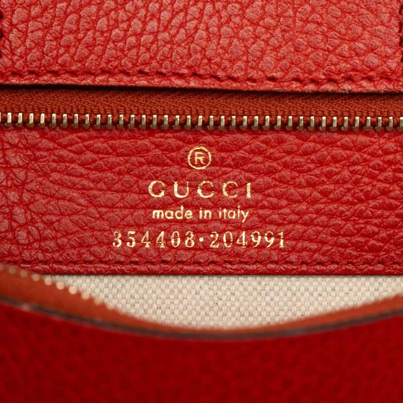 Gucci Medium Dollar Calfskin Swing Tote Red Leather Very good condition - Box View