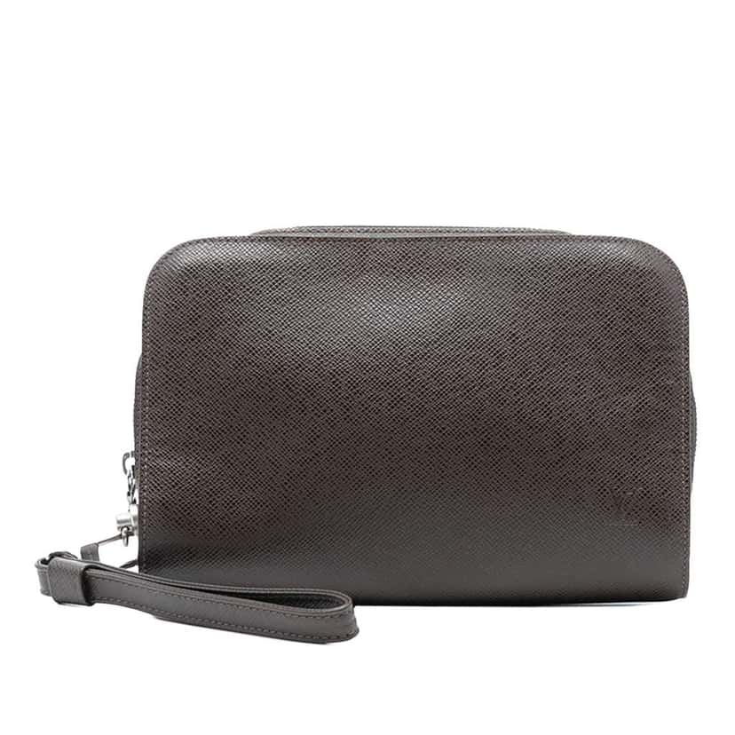Louis Vuitton Taiga Pochette Baikal Brown Leather Good condition - Front View