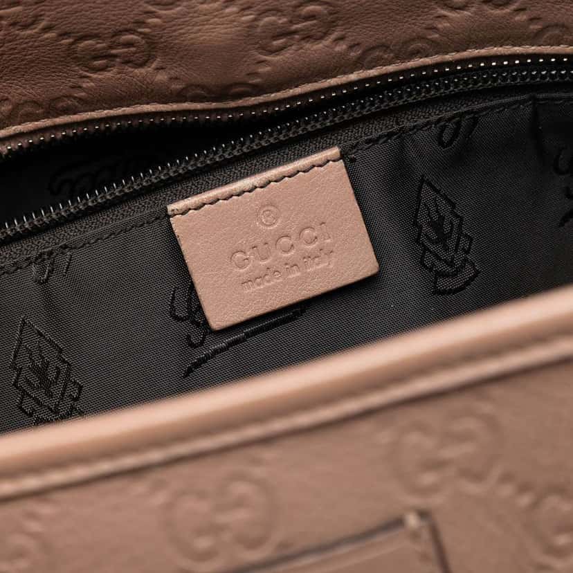 Gucci Medium Guccissima Tote Brown Leather Very good condition - Box View