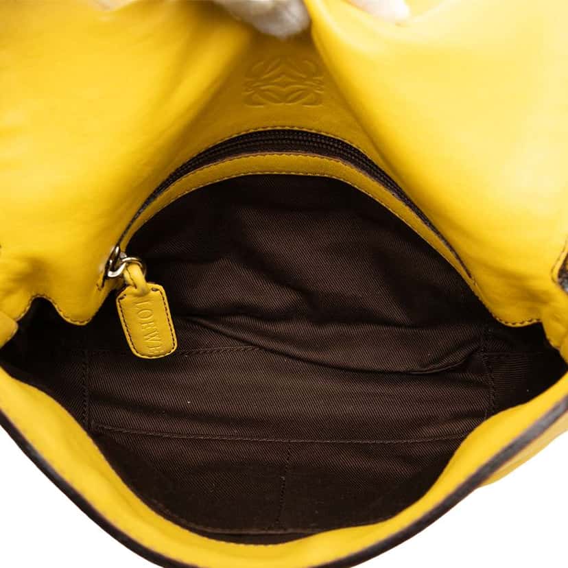 Loewe Leather Logo Shoulder Bag Yellow Leather Very good condition - Model View