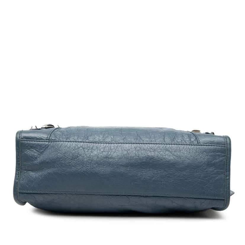 Balenciaga Small Lambskin Motocross Classic City Satchel Blue Leather Good condition - Inside View