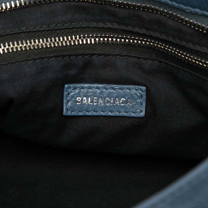 Balenciaga Small Lambskin Motocross Classic City Satchel Blue Leather Good condition - Box View
