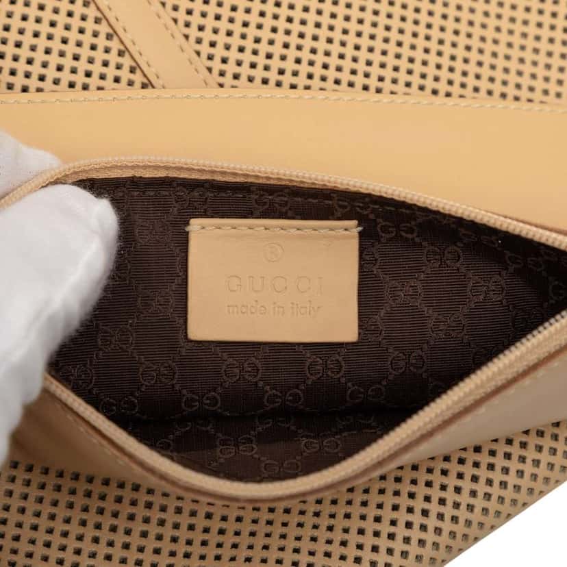 Gucci Perforated Calfskin Jackie Hobo Brown Leather Very good condition - Box View
