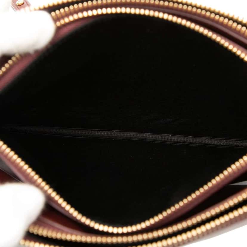 Celine Large Lambskin Trio Crossbody Red Leather Fair condition - Model View