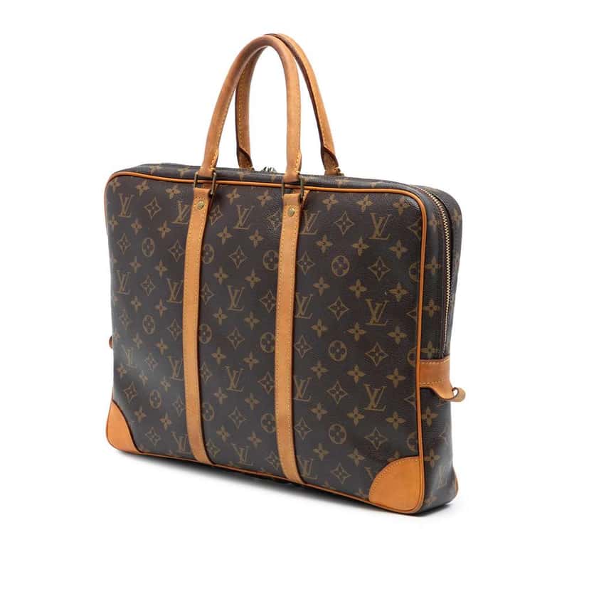 Louis Vuitton Monogram Porte Documents Voyage Brown Good condition - Back View