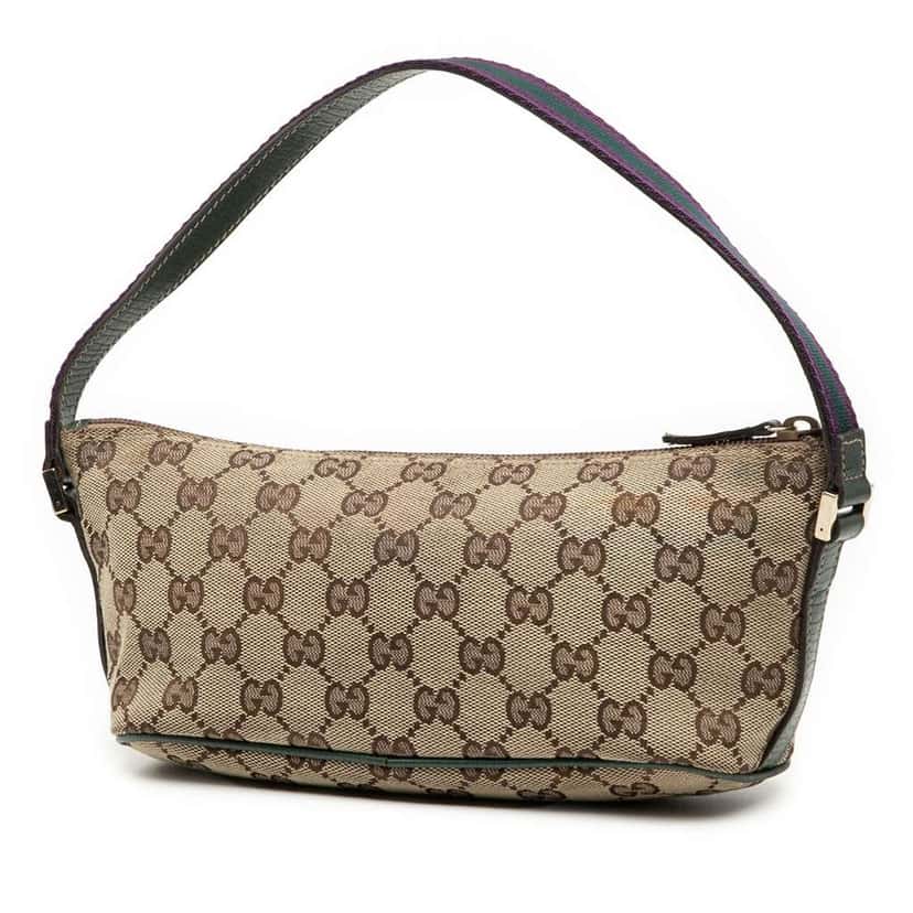 Gucci GG Canvas Web Boat Brown Canvas Good condition - Back View