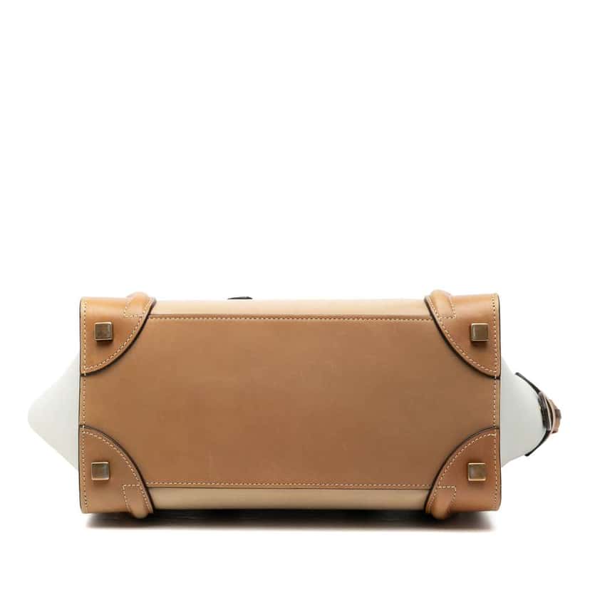 Celine Micro Tricolor Calfskin Luggage Tote Brown Leather Good condition - Inside View