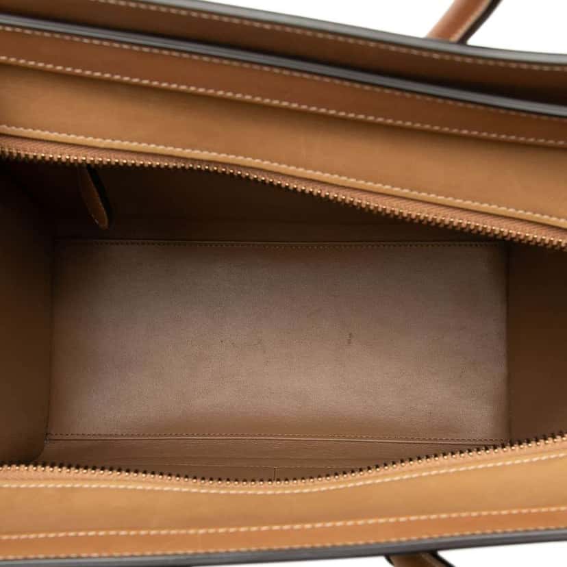 Celine Micro Tricolor Calfskin Luggage Tote Brown Leather Good condition - Model View