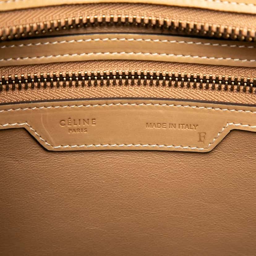 Celine Micro Tricolor Calfskin Luggage Tote Brown Leather Good condition - Box View
