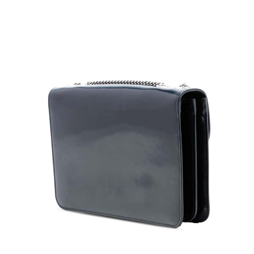 Gucci Medium Polished Calfskin Dollar Interlocking G Crossbody Black Leather Very good condition - Back View