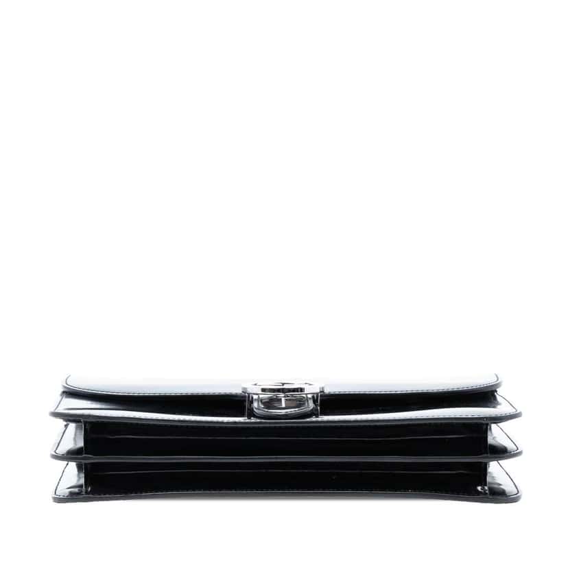 Gucci Medium Polished Calfskin Dollar Interlocking G Crossbody Black Leather Very good condition - Inside View