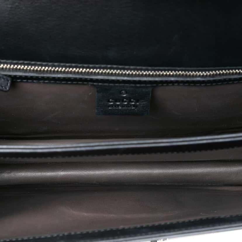 Gucci Medium Polished Calfskin Dollar Interlocking G Crossbody Black Leather Very good condition - Model View