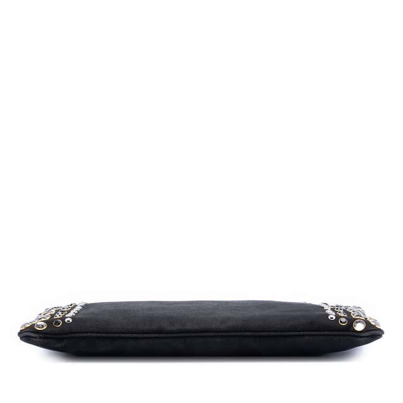 Prada Canvas Canapa Studded Vernice Clutch Black Canvas Very good condition - Inside View